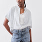 Boxy Linen Cropped Blouse