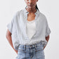Boxy Linen Cropped Blouse