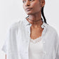 Boxy Linen Cropped Blouse