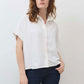 Boxy Seersucker Cropped Blouse