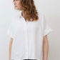 Boxy Seersucker Cropped Blouse