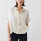 Boxy Washable Silk Cropped Blouse