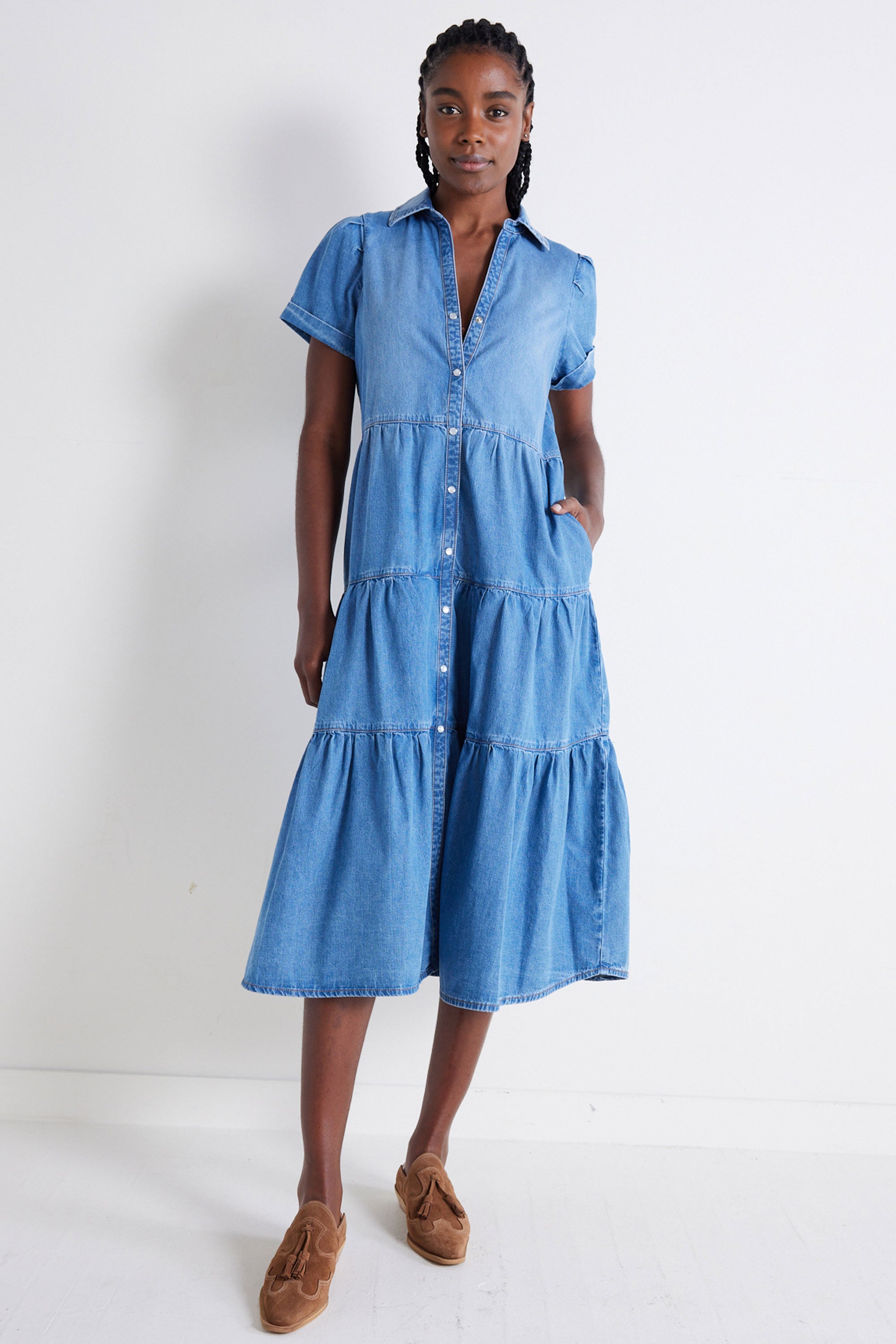 Breaking Free Long Denim Dress | Pacific – Ruti