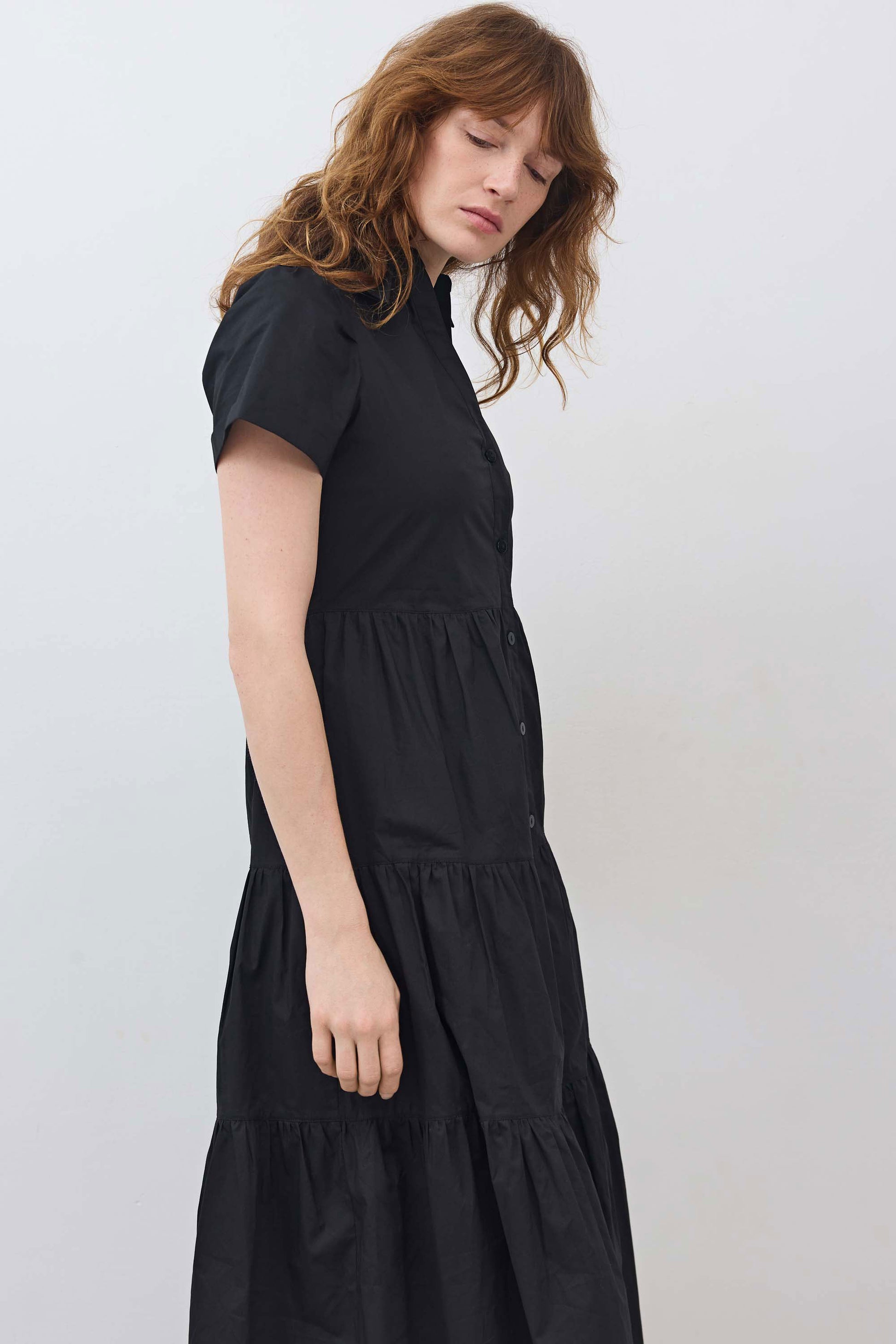 black poplin dress Breaking Free Long Poplin Dress