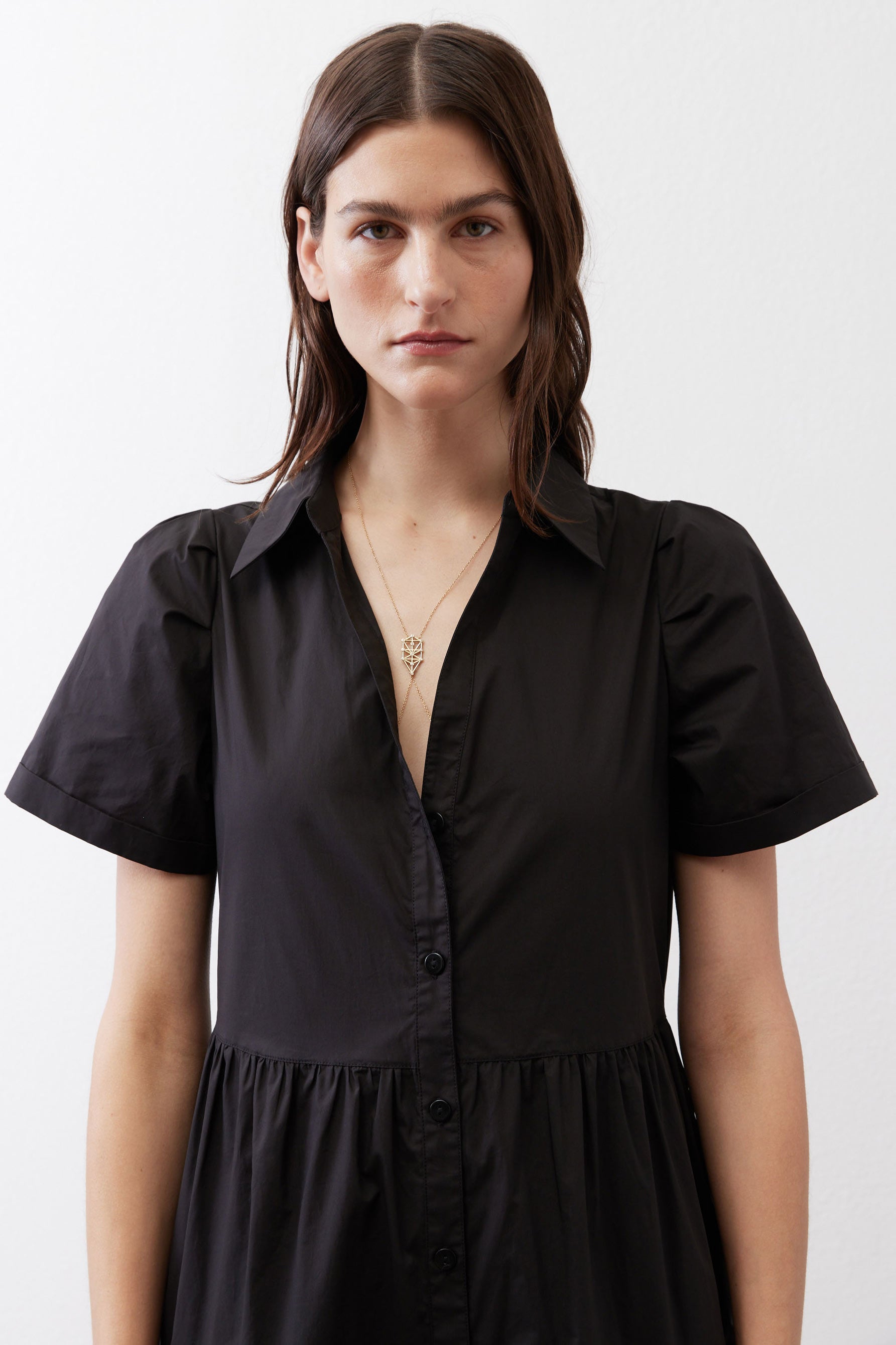 Breaking Free Long Poplin Dress Black / L