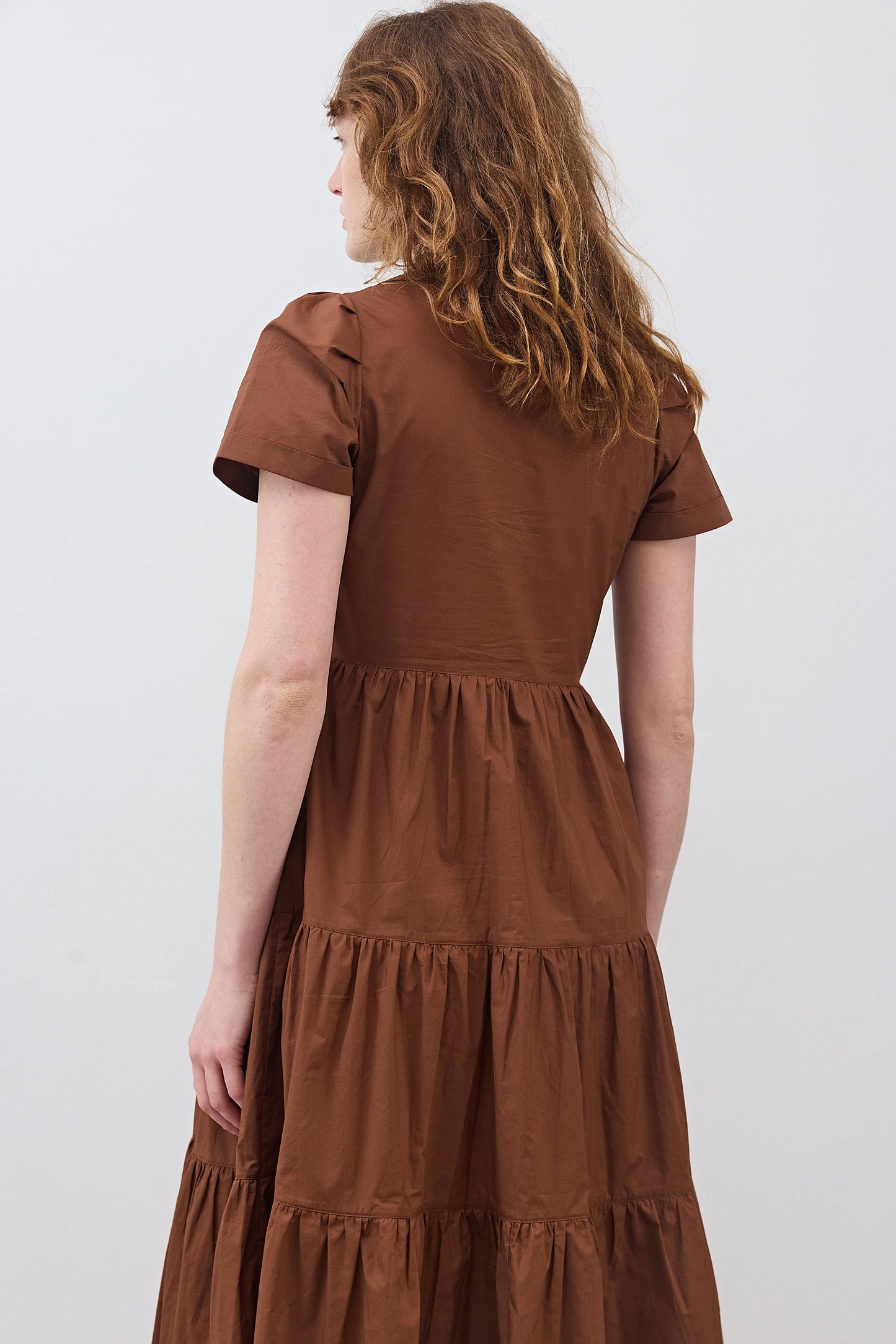 brown cotton poplin dress Max Mara | Woman - Printed cotton poplin dress - Brown