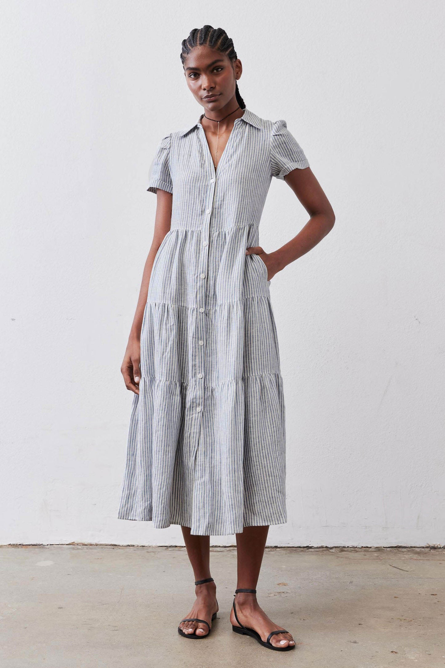 knee length dresses for ladies Aubrey Stripe Dress main image 0