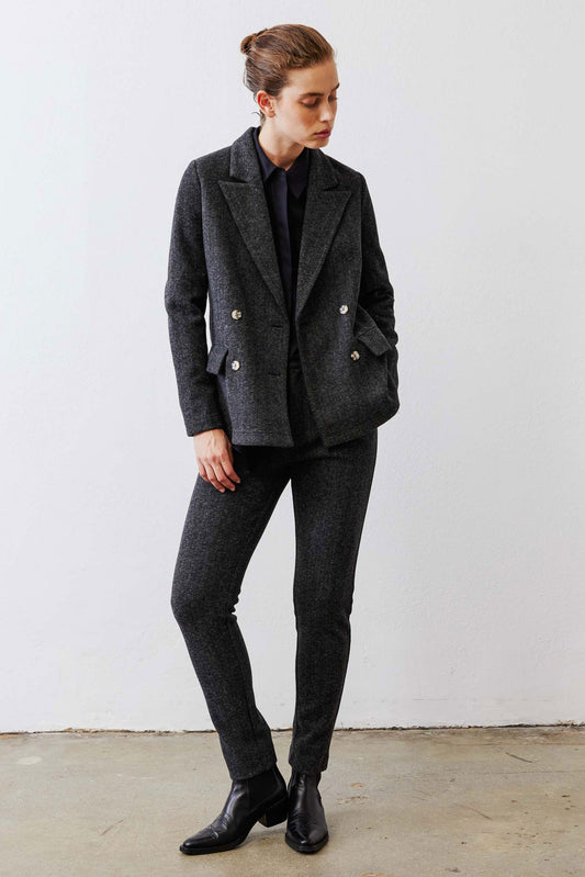 On the Clock Herringbone Blazer