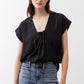 Cinched Neck Light Poplin Top