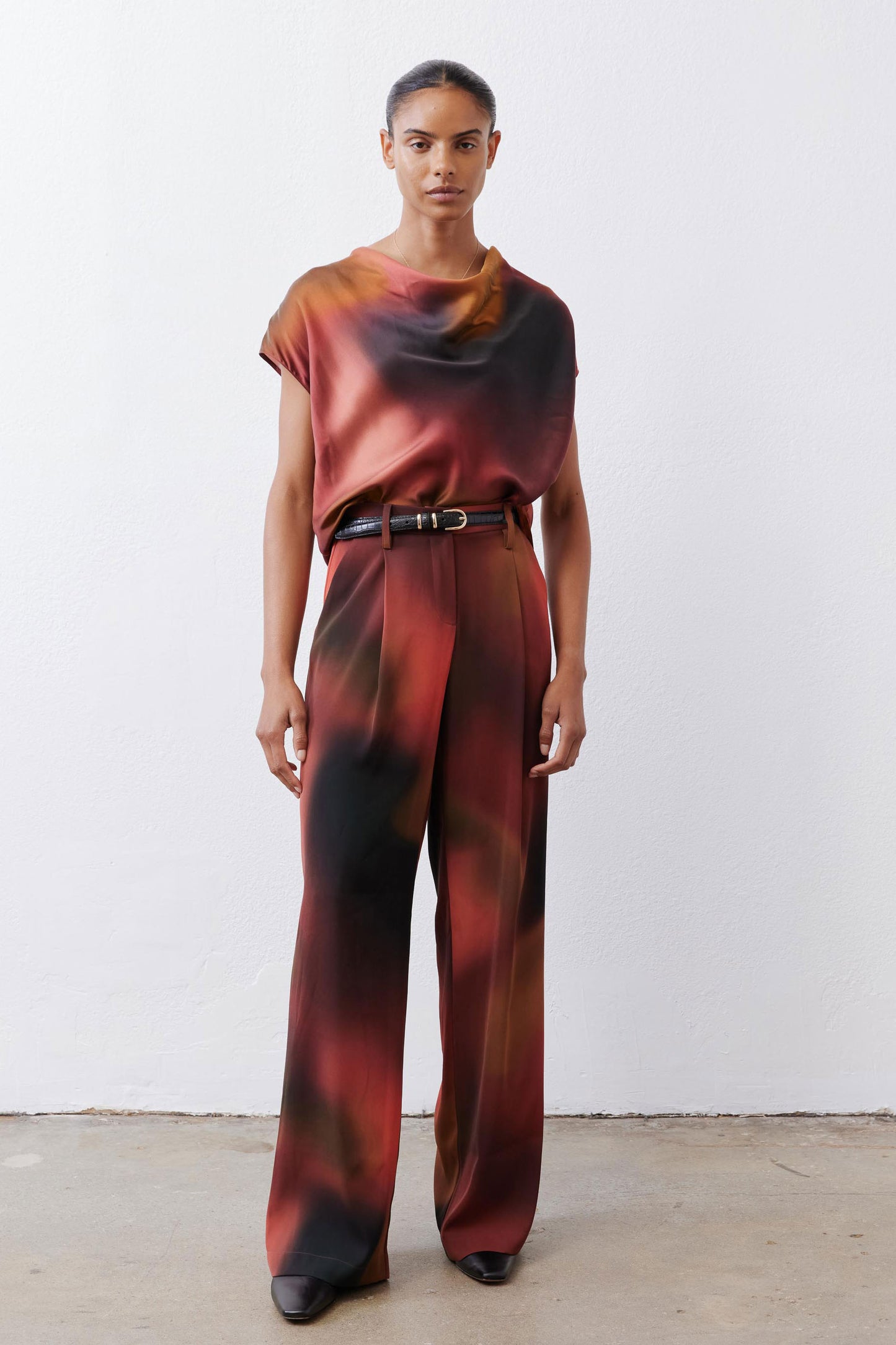 Washable Silk Cowl ﻿Neck Top