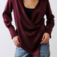 Collared Wrap Washable Silk Blouse