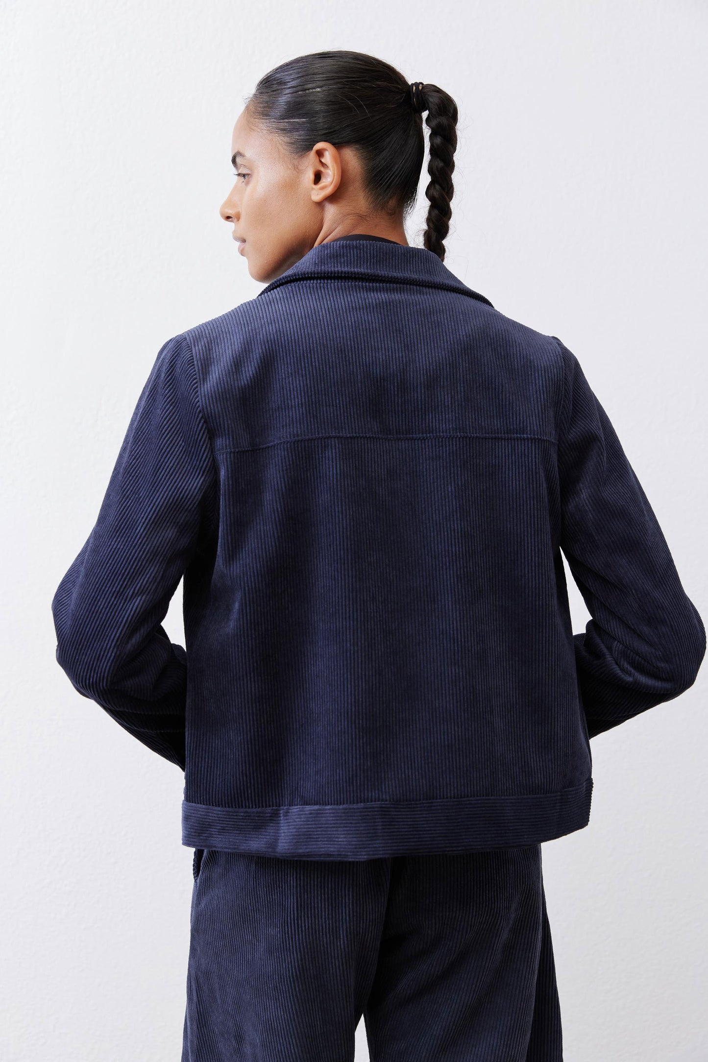 Cropped Corduroy Zip Jacket