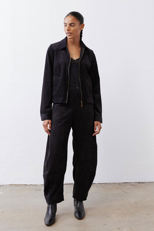 Cropped Corduroy Zip Jacket