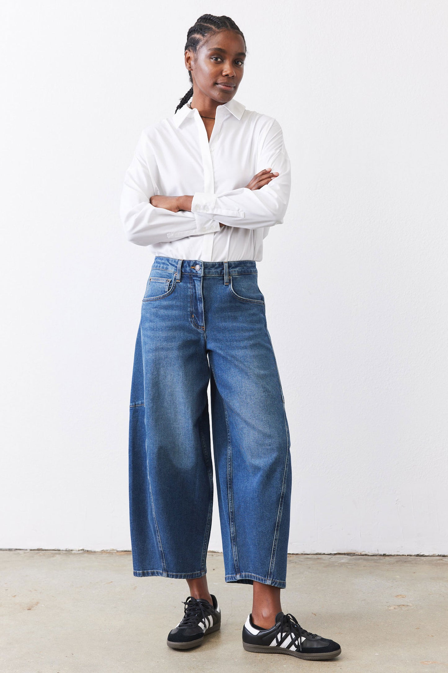 The Wide Barrel Leg Jeans