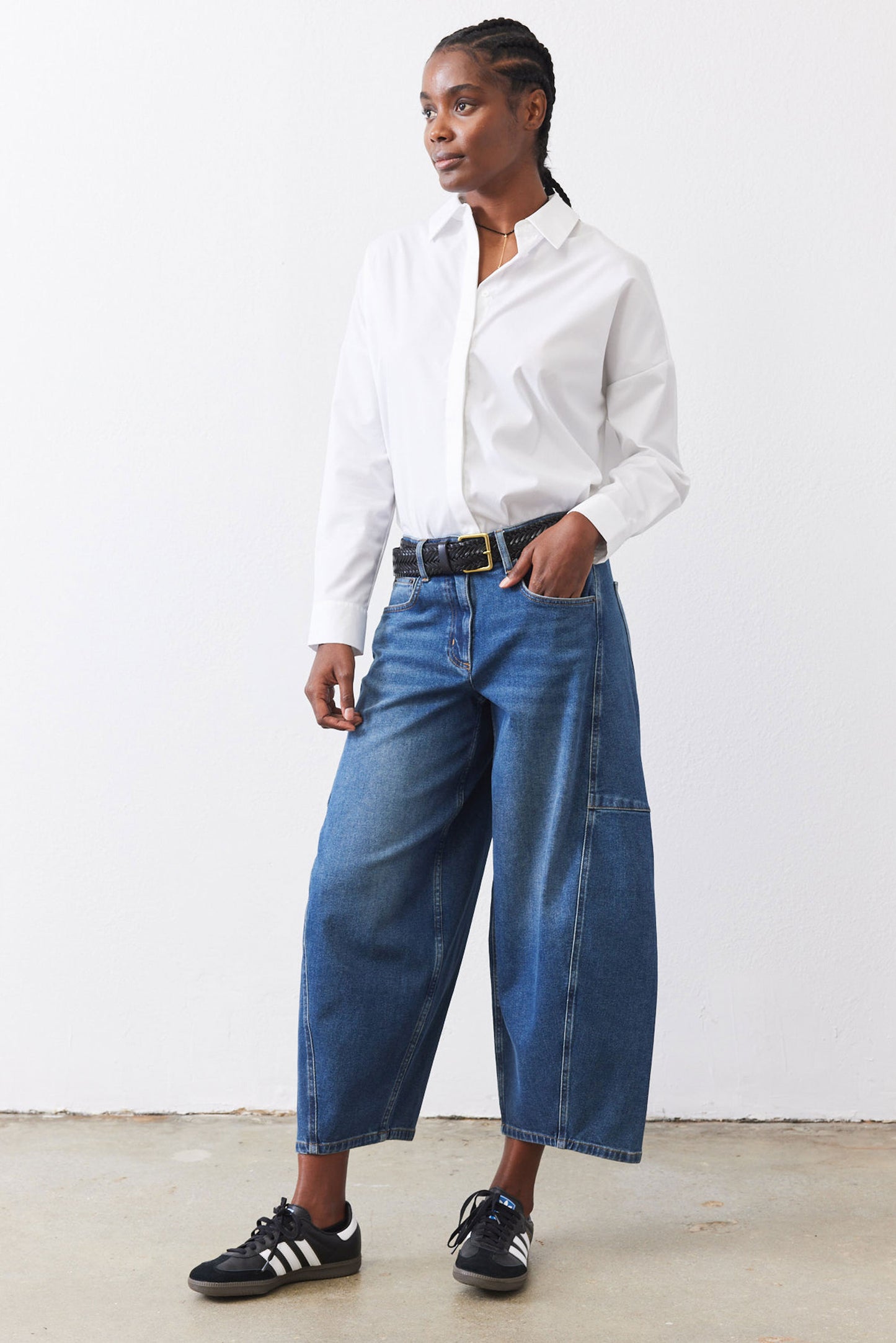 The Wide Barrel Leg Jeans