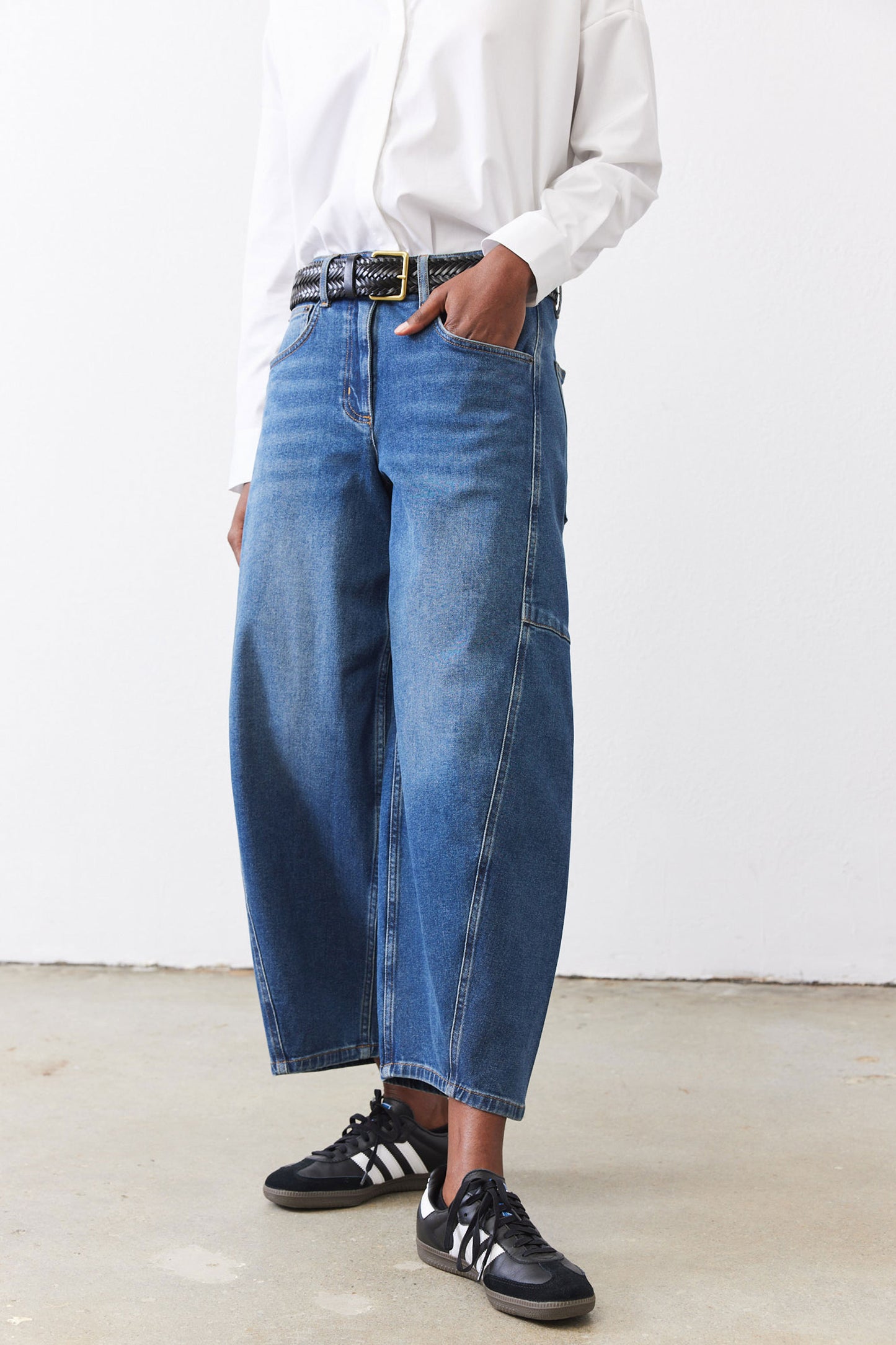 The Wide Barrel Leg Jeans