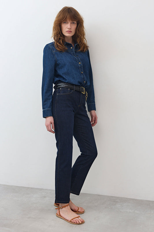 The Crop Mid-Rise Straight Jeans