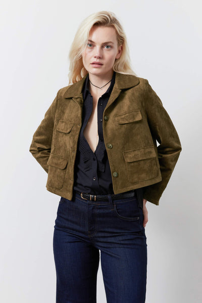 The Cropped Suede Jacket | Chestnut – Ruti