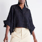 Oversized Geo Sheer Cropped Blouse