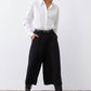 Cropped Wide Leg Pleat Pants