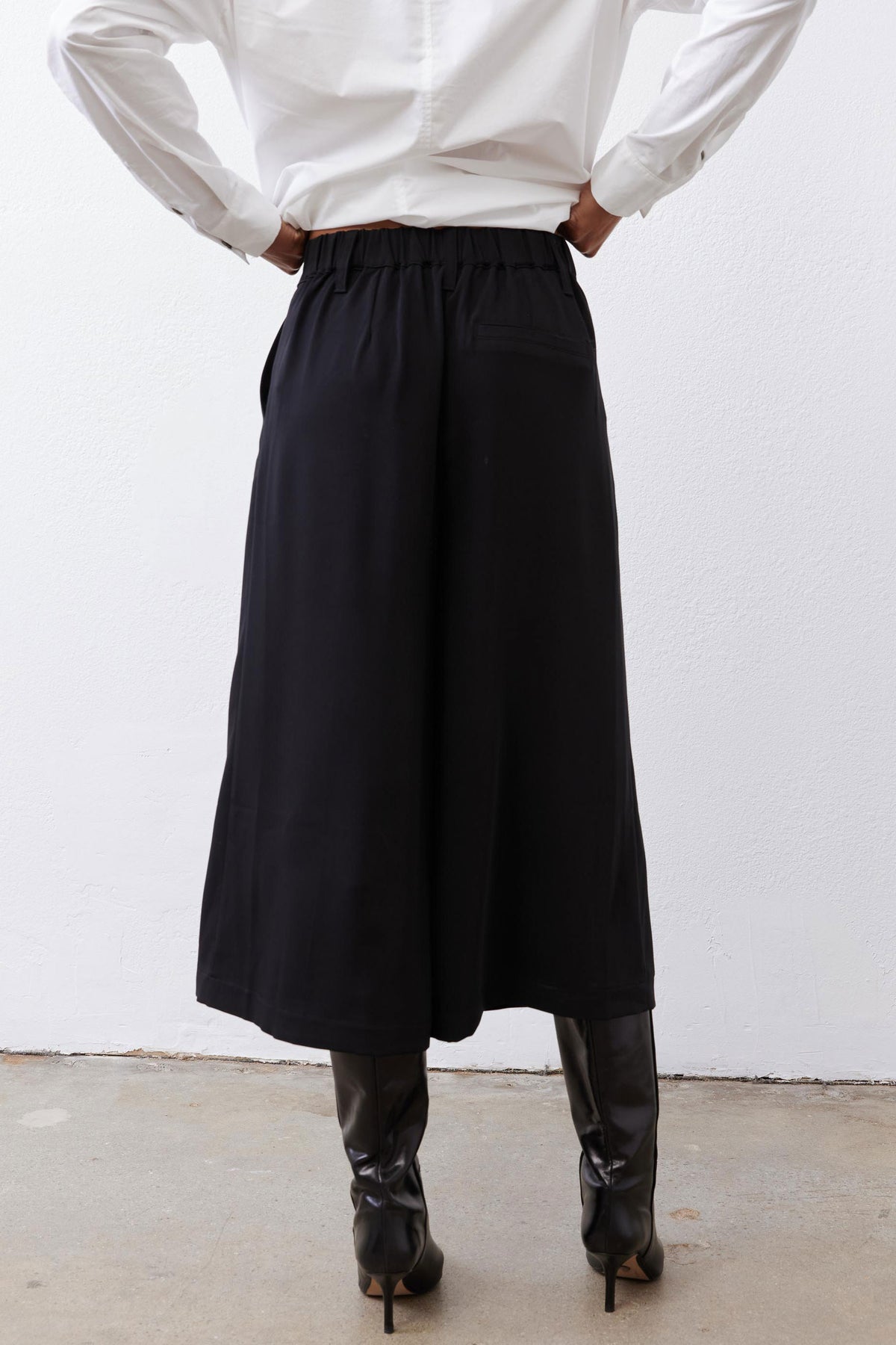 Cropped Wide Leg Pleat Pants