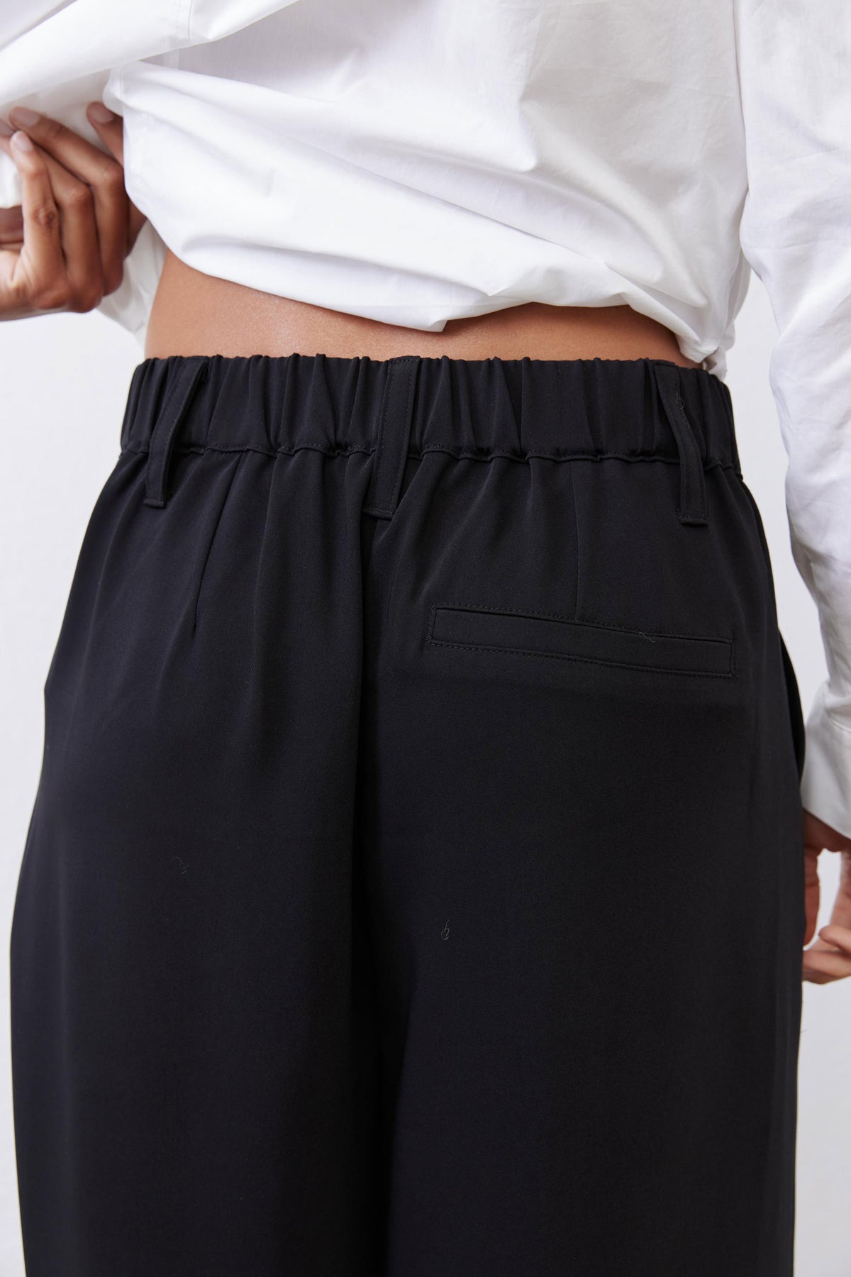 Cropped Wide Leg Pleat Pants