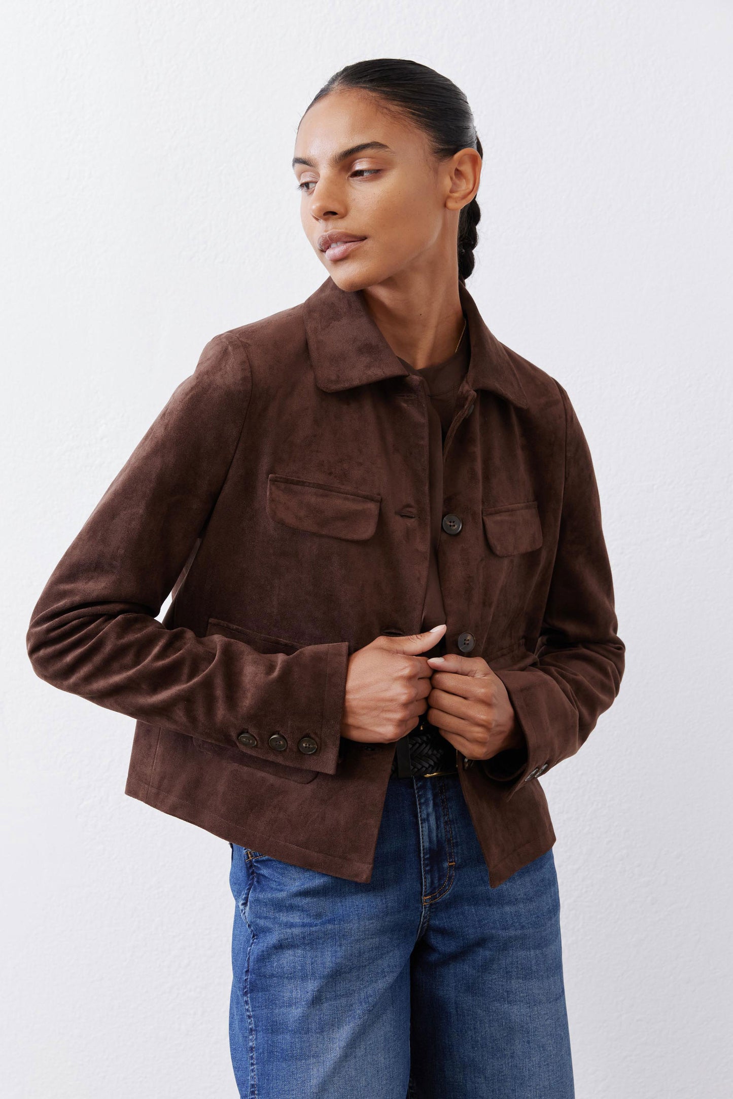 The Cropped Suede Jacket