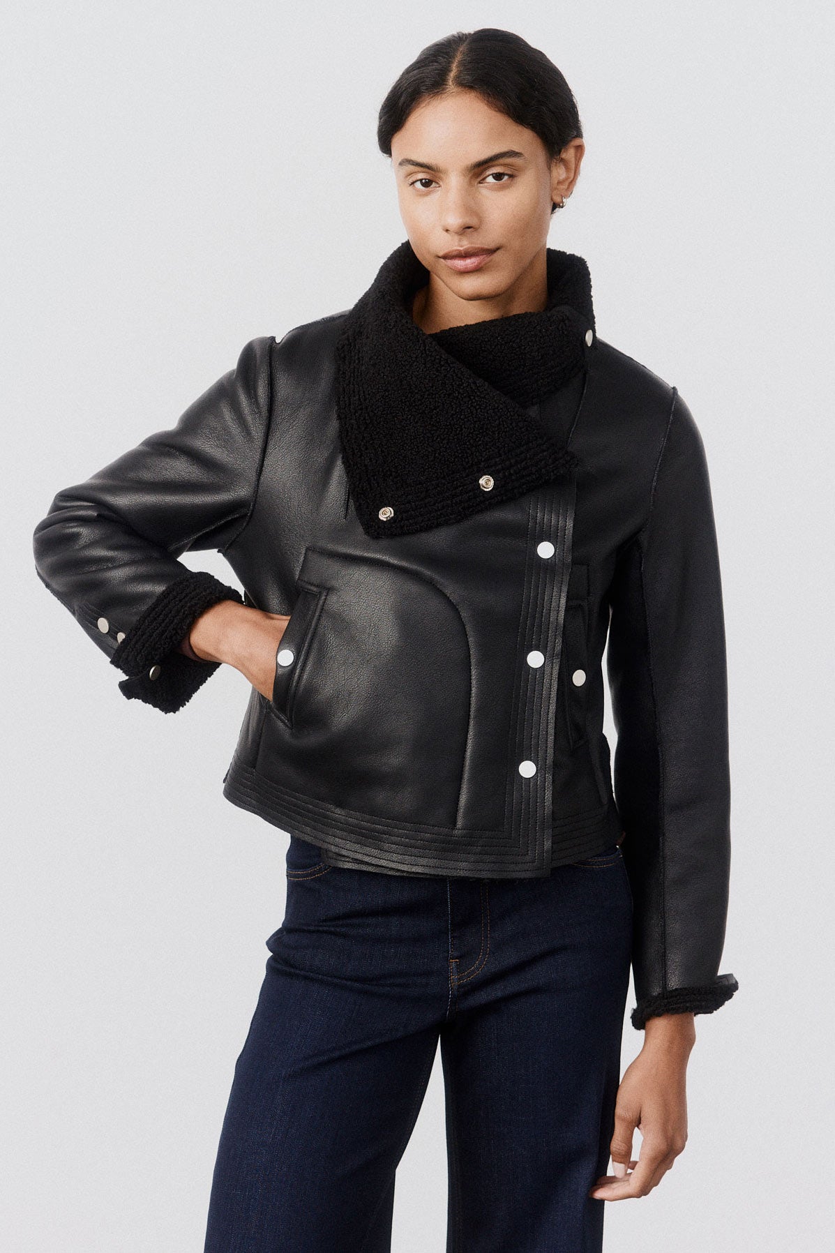 The Cruiser Reversible Shearling Moto Jacket