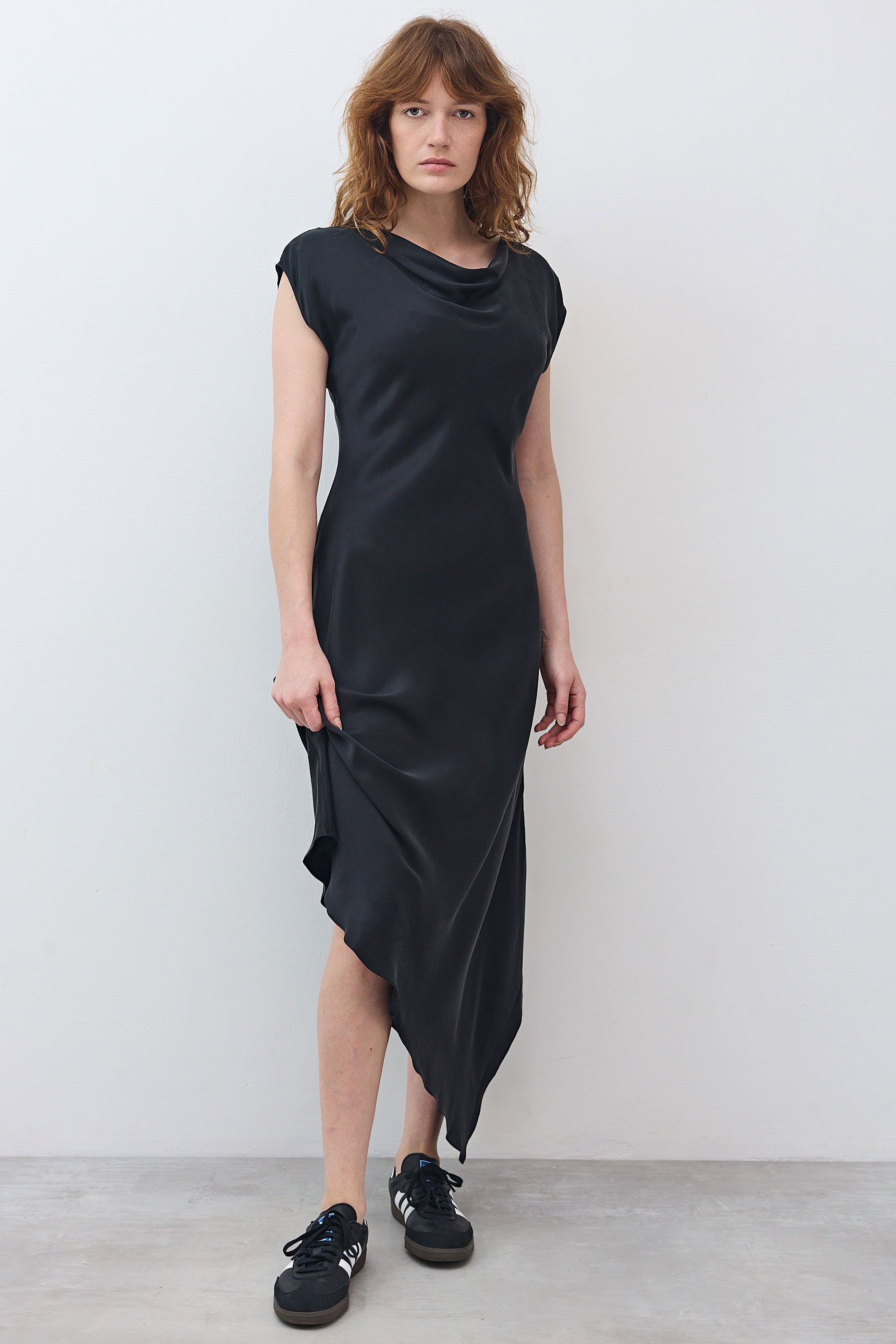 short black silk dress Cut on Bias Silk Dress Black / 12