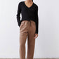 Fawn scuba pants with elastic waist and drawstring, straight legs and ankle length