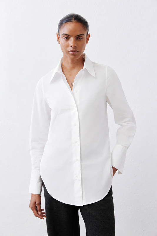 Dart Out Tailored Button Down Poplin Tunic