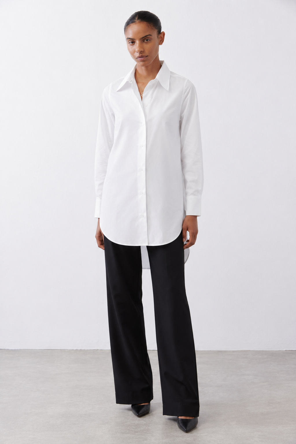 Dart Out Tailored Button Down Poplin Tunic