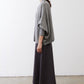 Heather gray drape cardigan, back view, relaxed fit and 3/4 sleeves