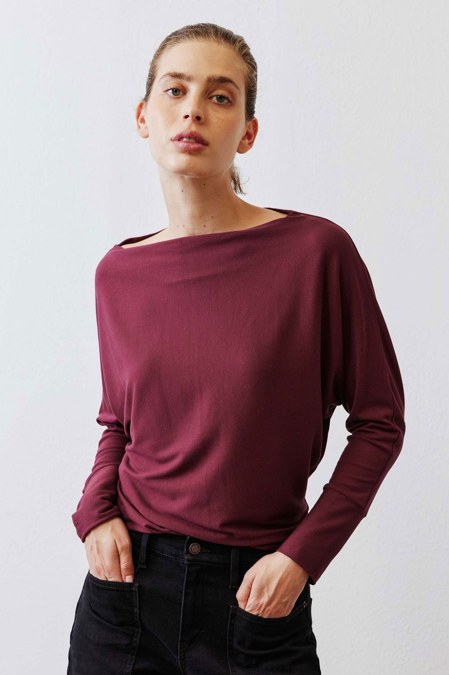 The Day to Day Ribbed Dolman Top