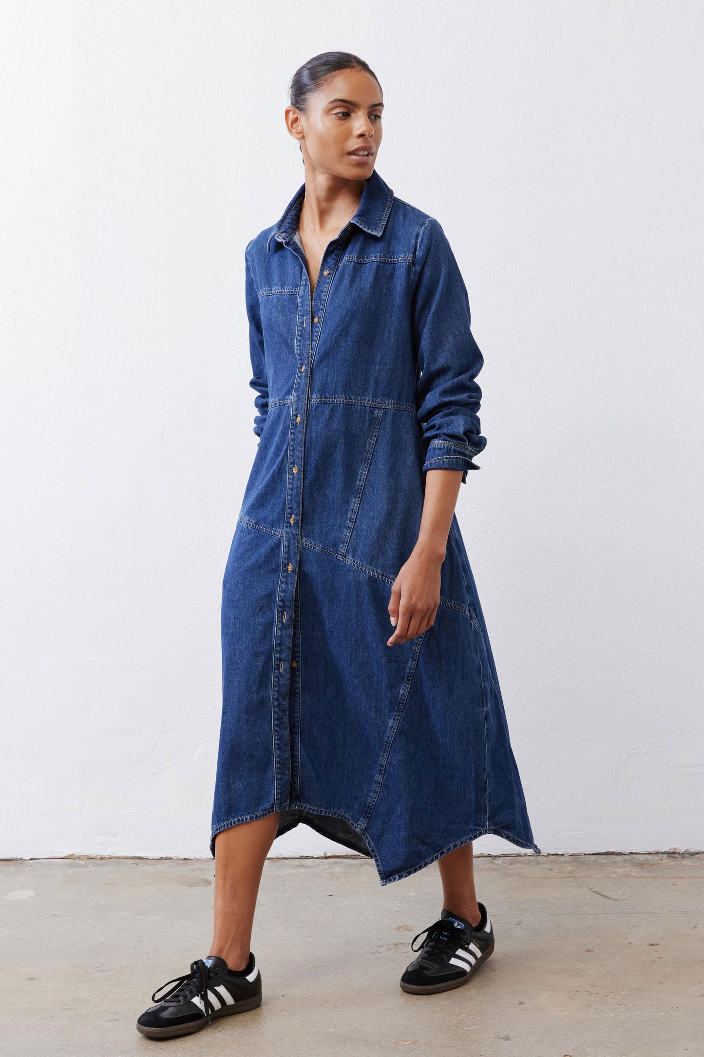 Handkerchief Denim Shirt Dress