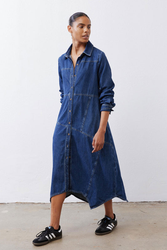 Handkerchief Denim Shirt Dress