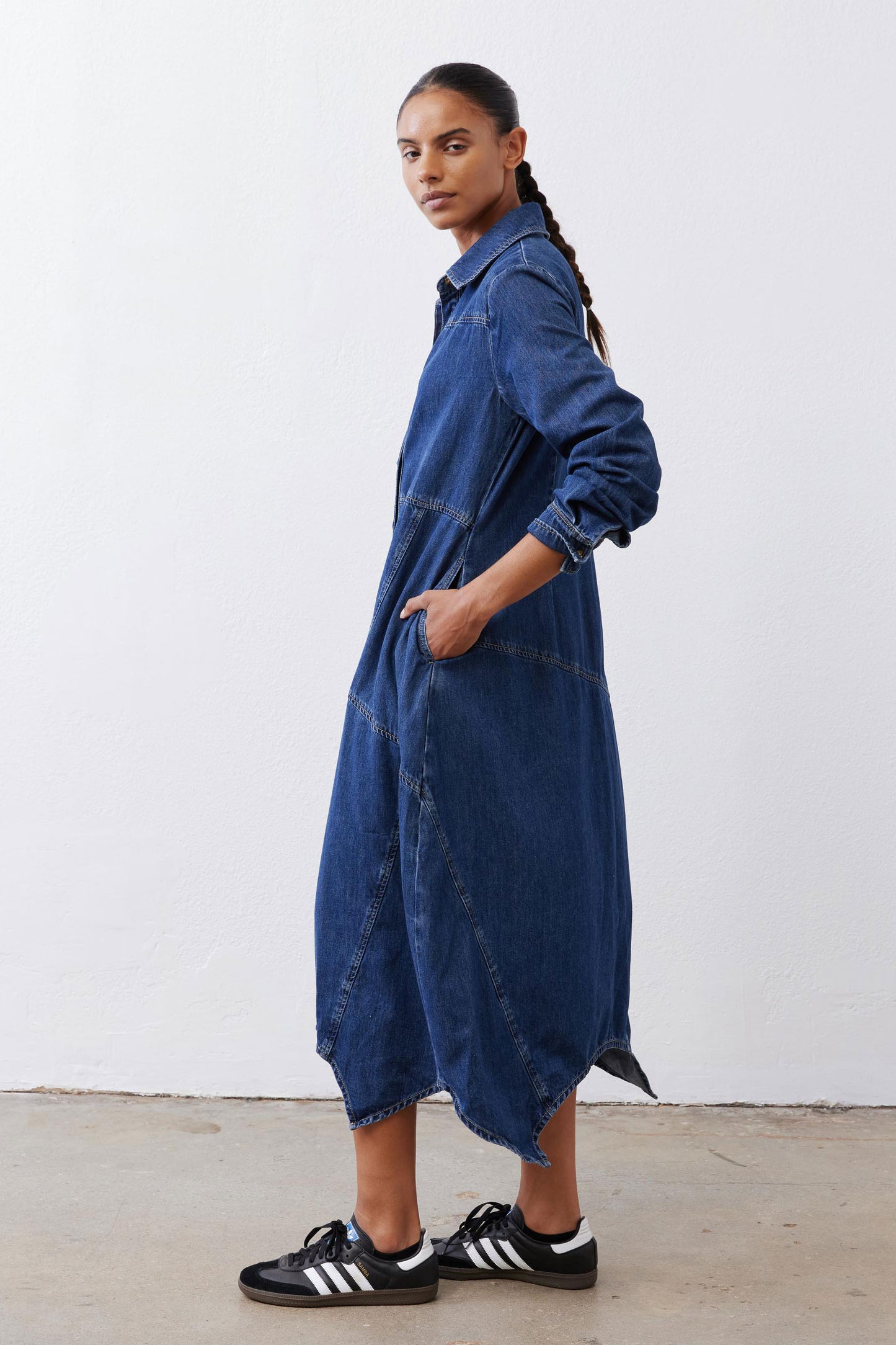 Handkerchief Denim Shirt Dress