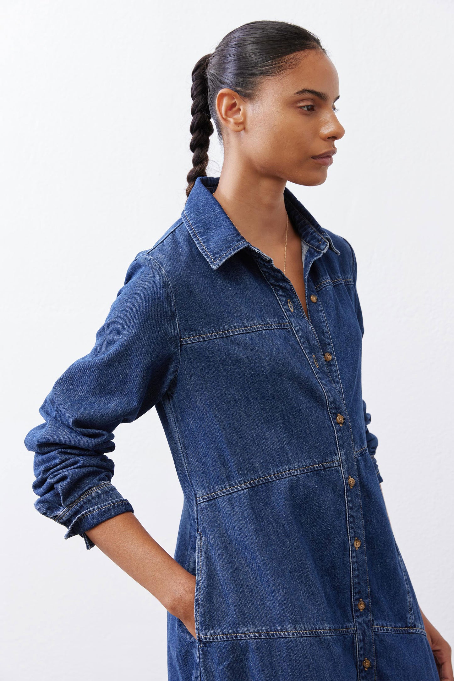 Handkerchief Denim Shirt Dress