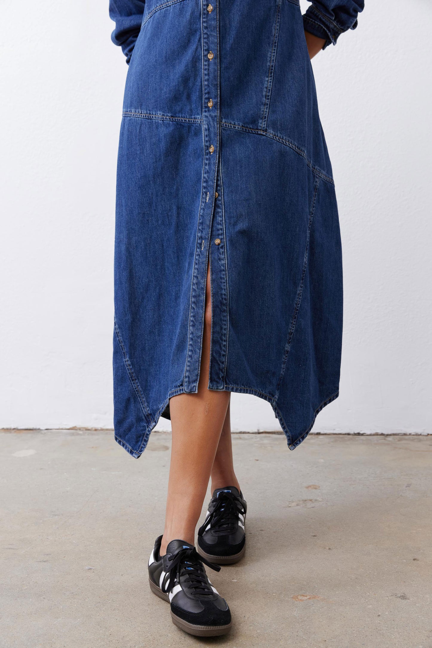 Handkerchief Denim Shirt Dress