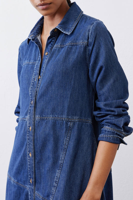 Handkerchief Denim Shirt Dress