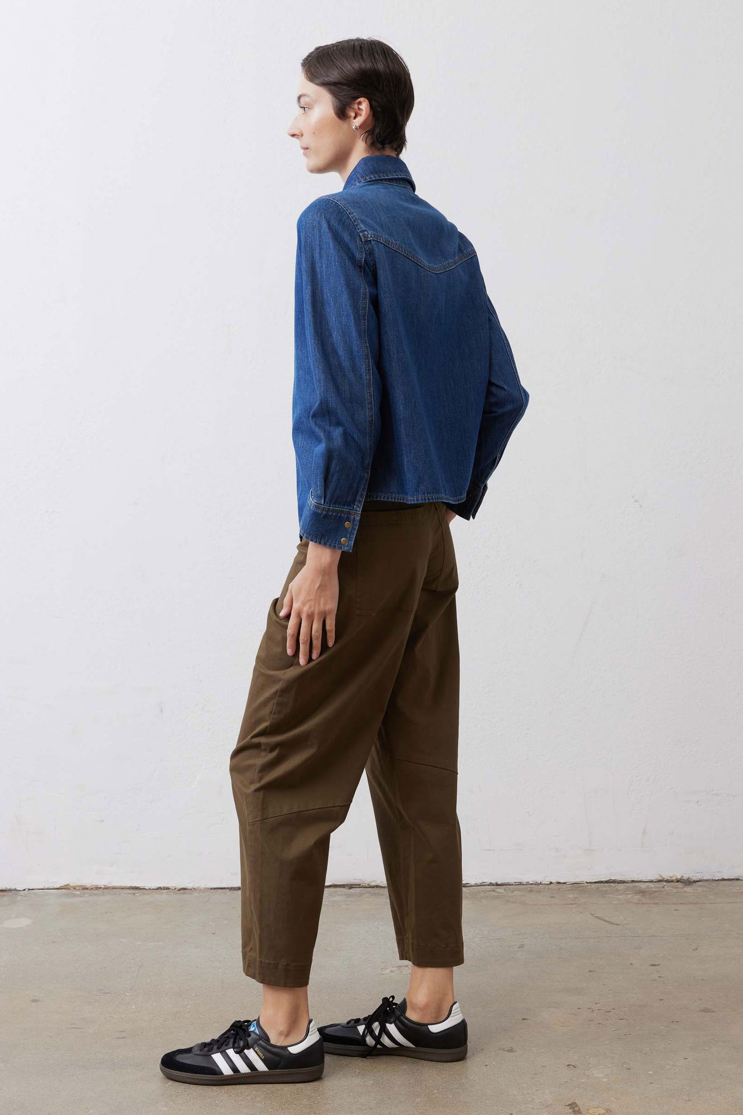 Denim Handkerchief With a Zipper Blouse