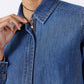 Denim Handkerchief With a Zipper Blouse