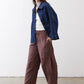 Denim cropped swing jacket, medium wash, button-front and pointed collar
