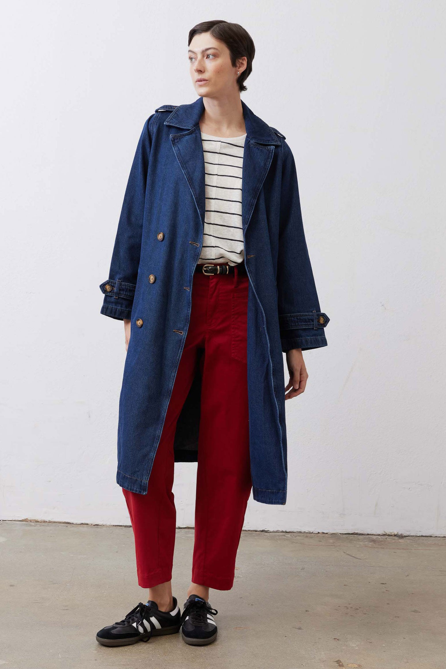 The Denim Trench Coat | River Dark Wash – Ruti