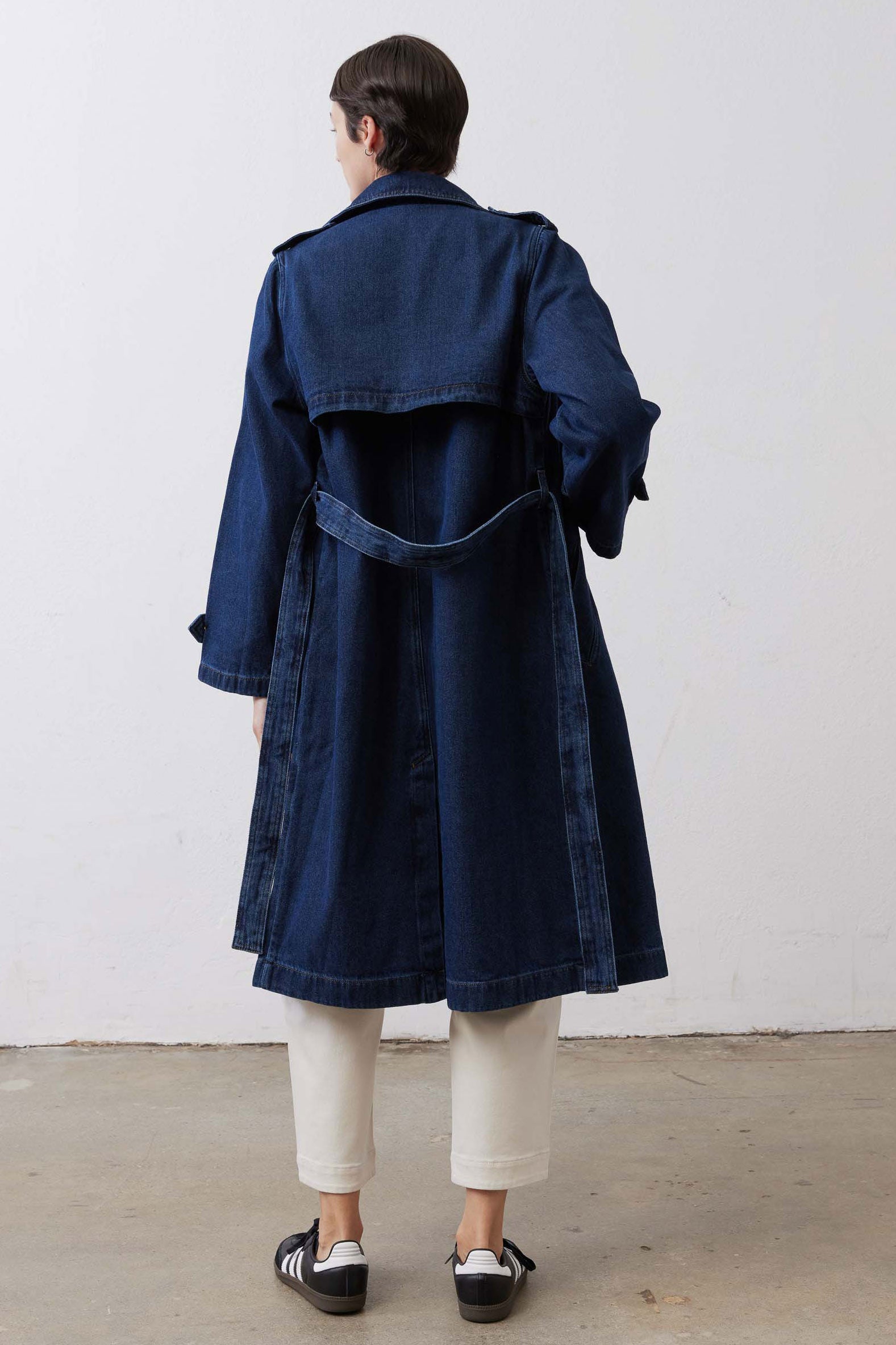 The Denim Trench Coat | River Dark Wash – Ruti