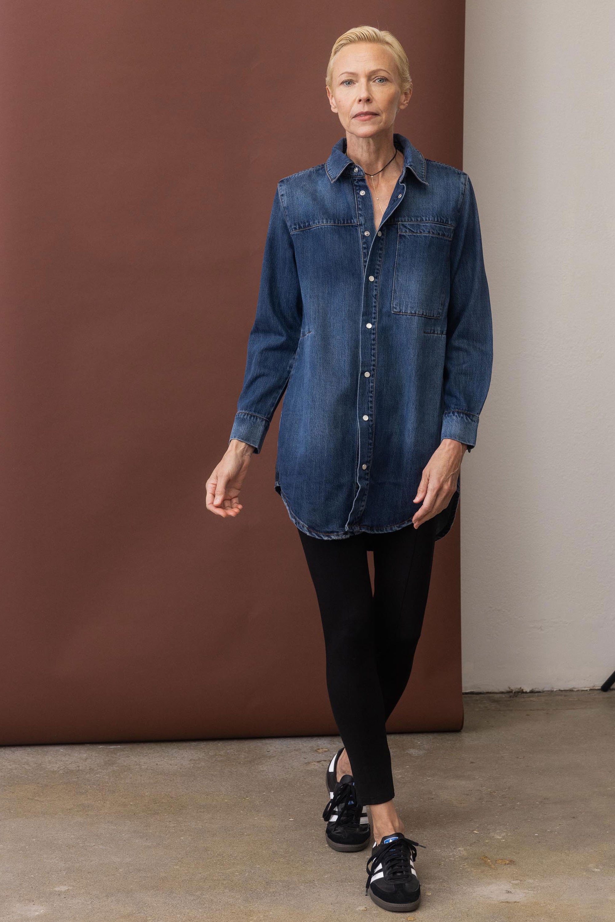 Denim tunic shirt dress 2025
