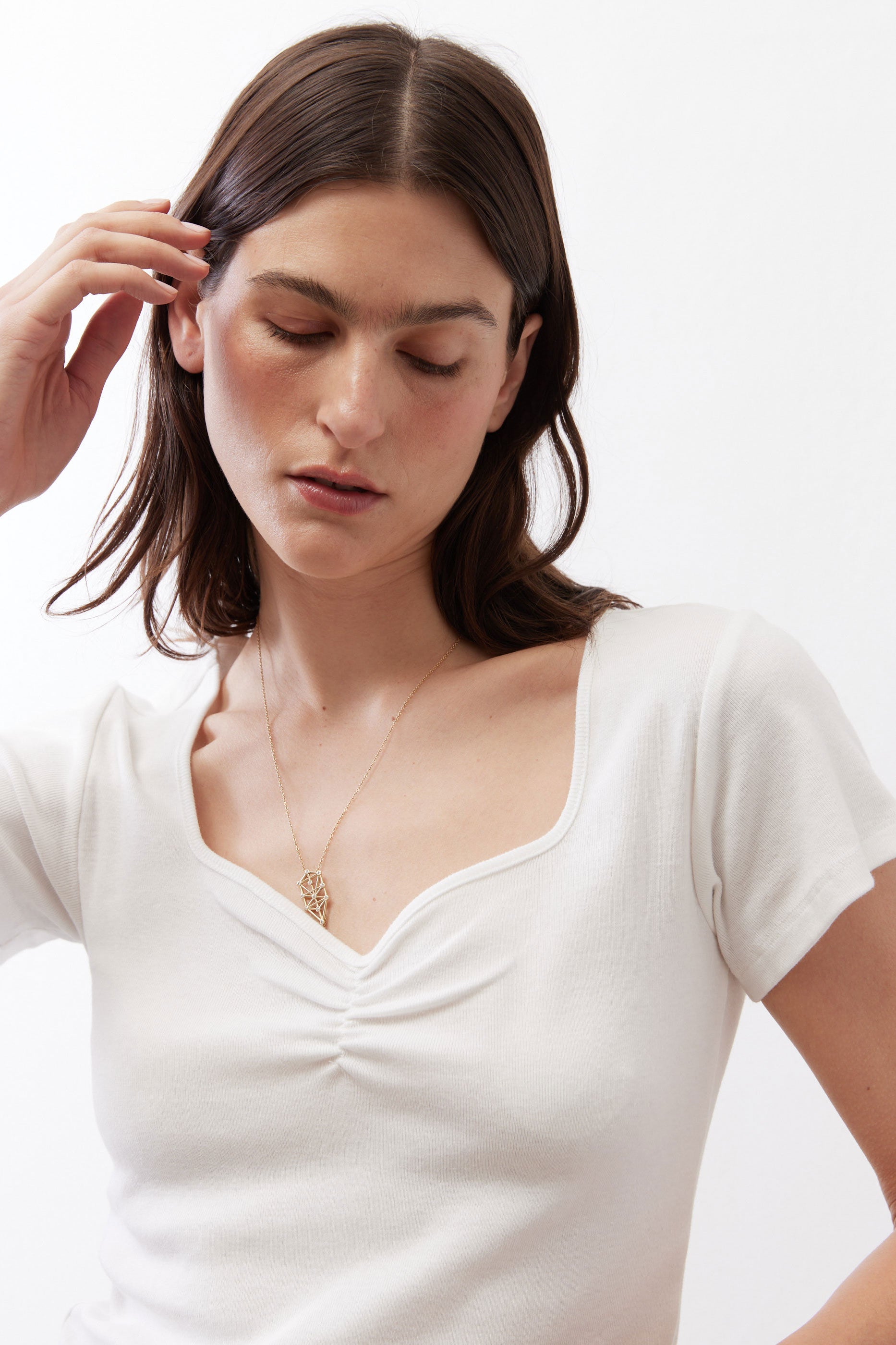 Dipped Square Neck Top | Ivory – Ruti