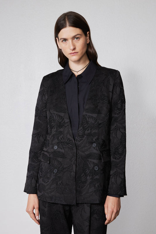 Double Breasted Jacquard Blazer
