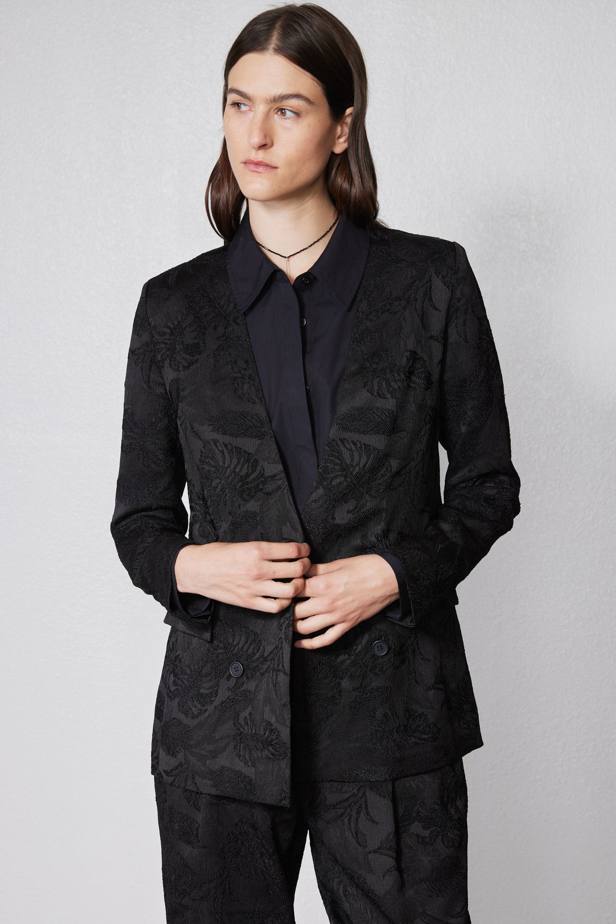 Double Breasted Jacquard Blazer