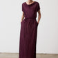 Draped Pleated Maxi Dress